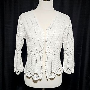 Crotcheted cropped cardigan